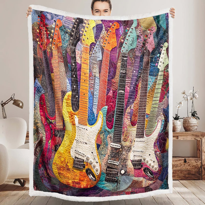 Colorful Guitar - H244 - Premium Blanket