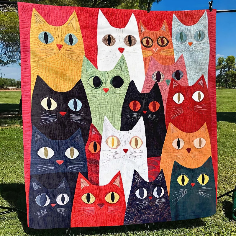 Colorful Kitty Carnival Blanket - H260 - Premium Blanket