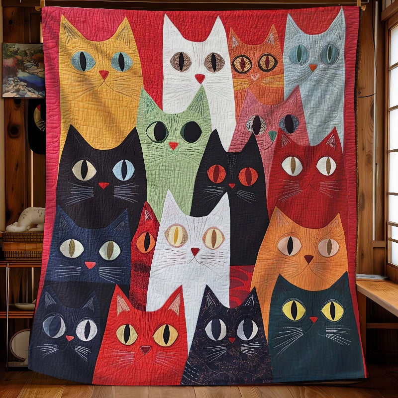 Colorful Kitty Carnival Blanket - H260 - Premium Blanket