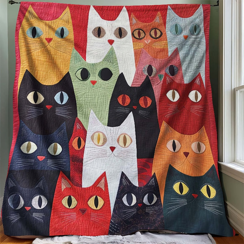 Colorful Kitty Carnival Blanket - H260 - Premium Blanket