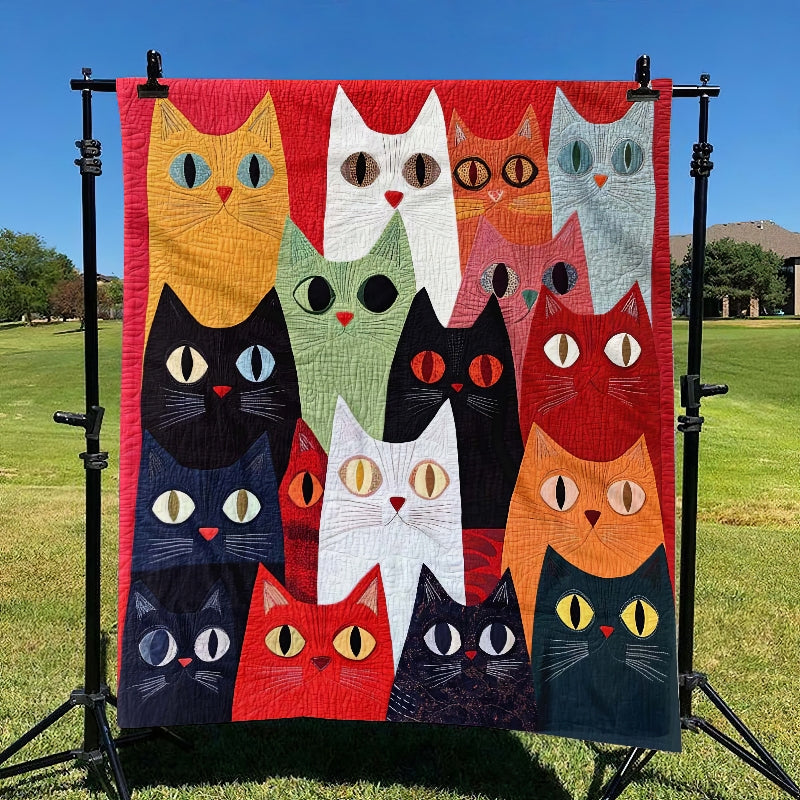 Colorful Kitty Carnival Blanket - H260 - Premium Blanket