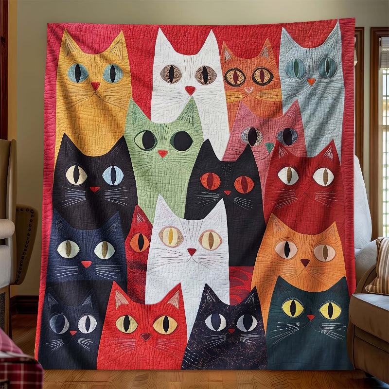 Colorful Kitty Carnival Blanket - H260 - Premium Blanket