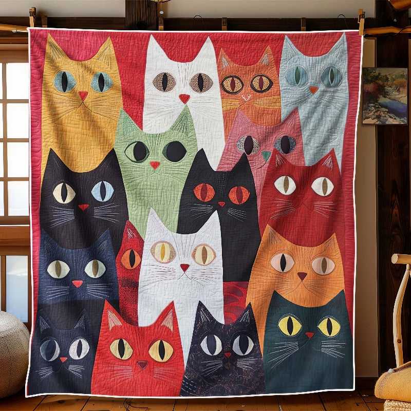 Colorful Kitty Carnival Blanket - H260 - Premium Blanket