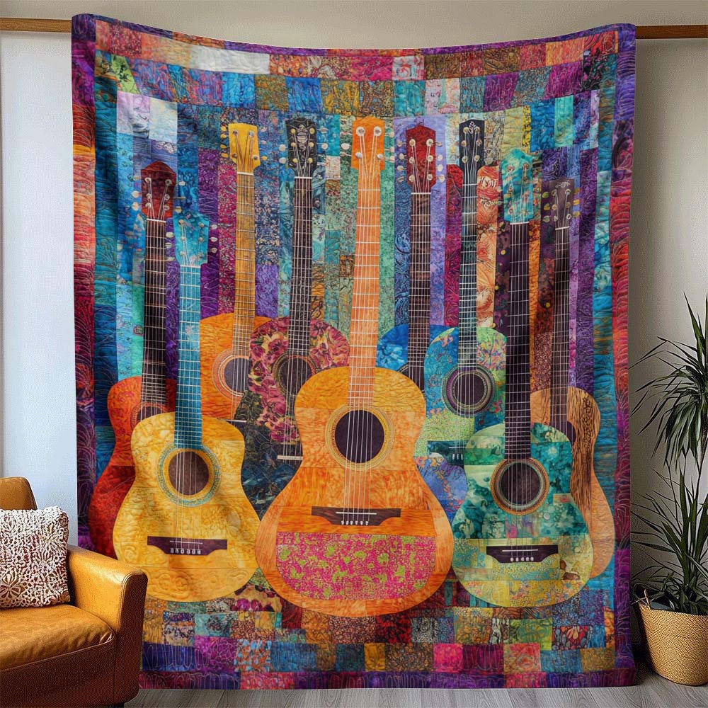 Colorful Guitar - H318 - Premium Blanket
