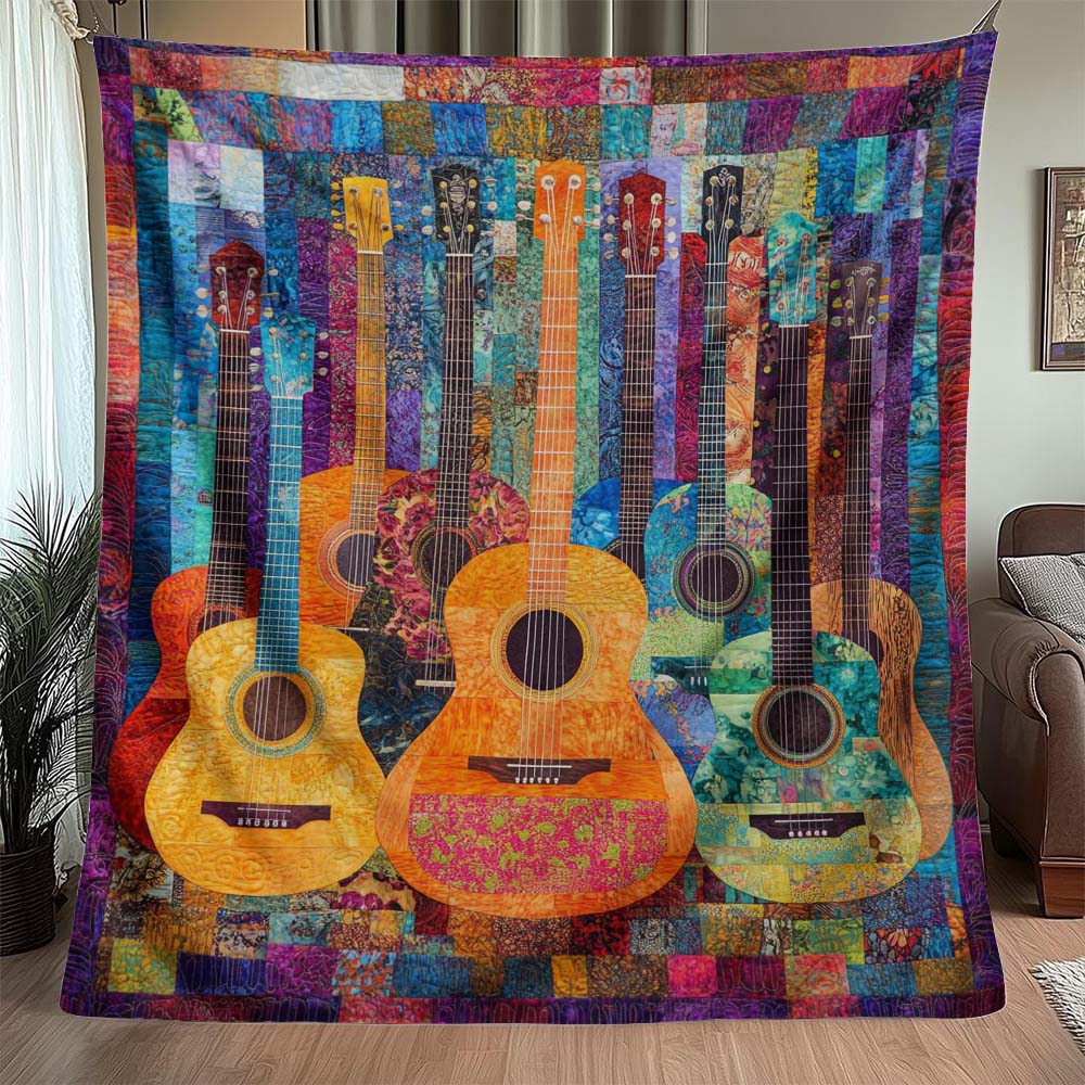 Colorful Guitar - H318 - Premium Blanket