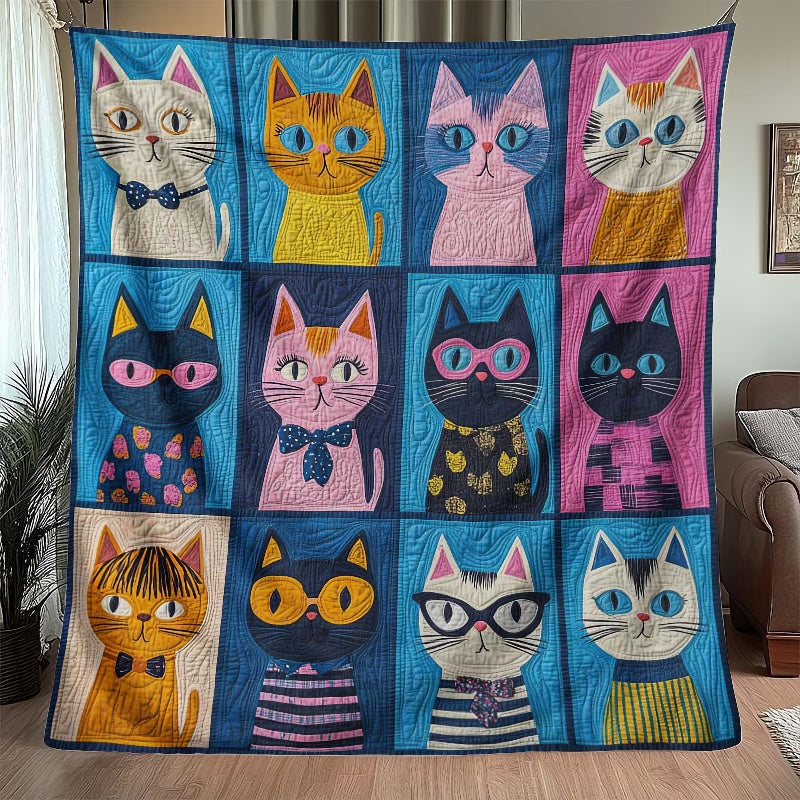 Colorful Kitty Carnival Blanket - H331 - Premium Blanket