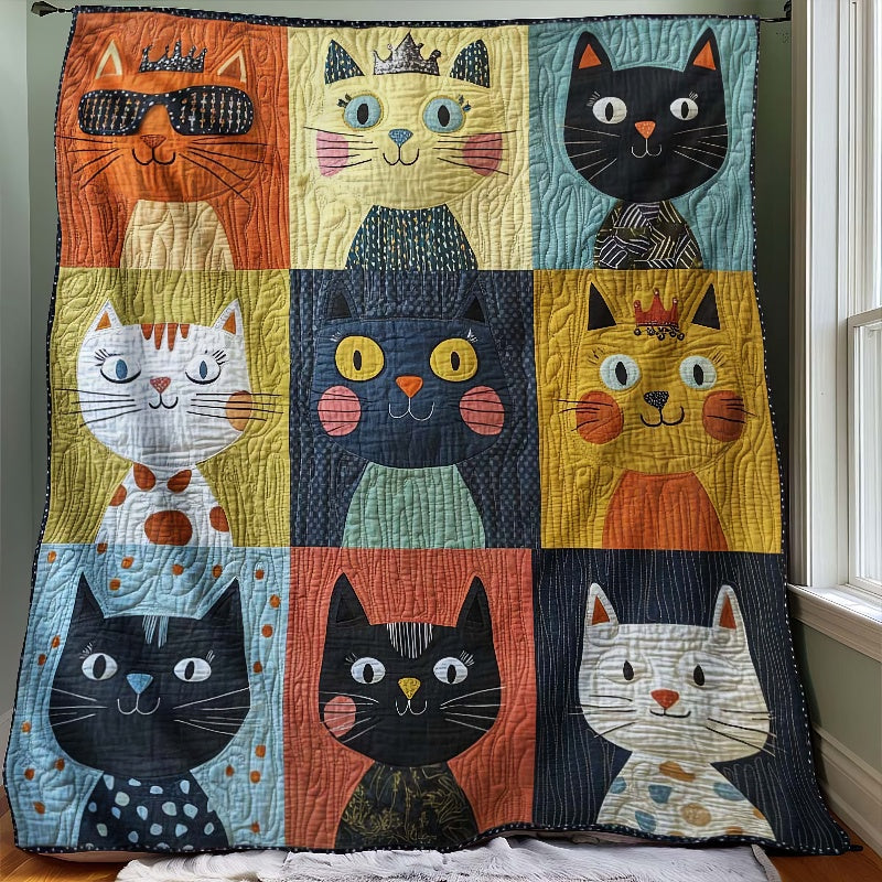 Colorful Kitty Carnival Blanket - H332 - Premium Blanket