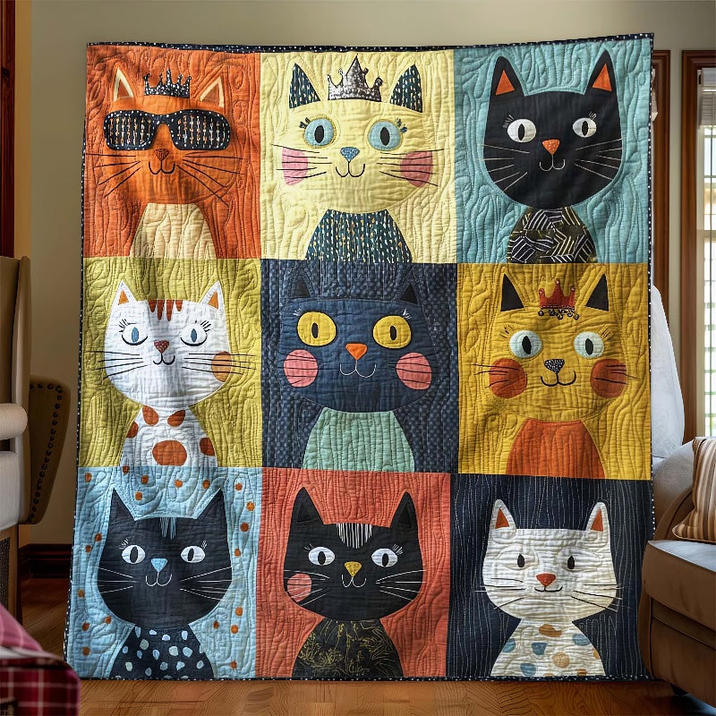 Colorful Kitty Carnival Blanket - H332 - Premium Blanket