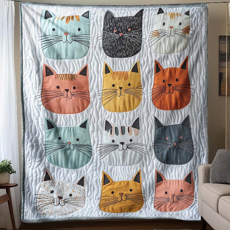 Colorful Kitty Carnival Blanket - H333 - Premium Blanket