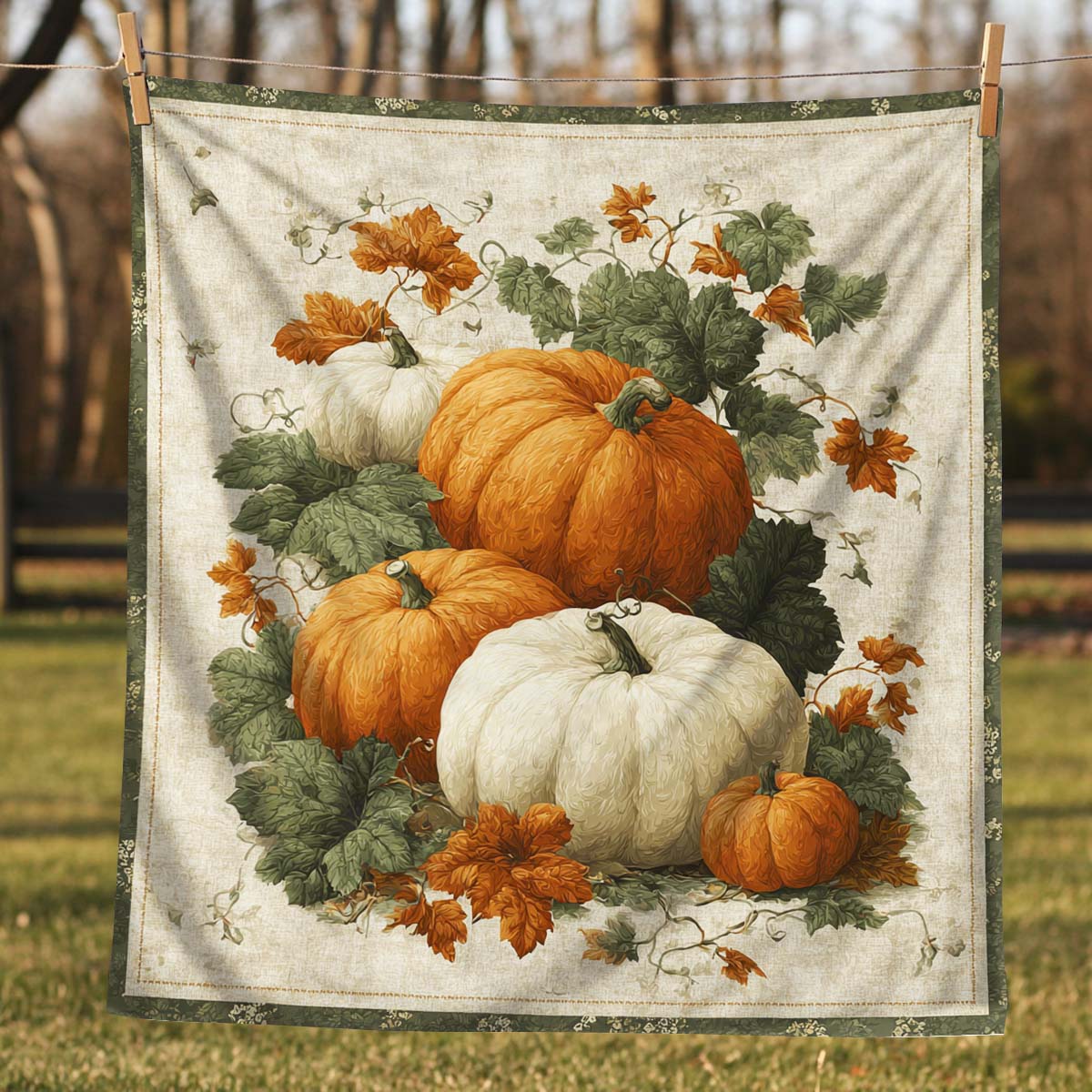 Field Pumpkin Blanket - J066 - Premium Blanket
