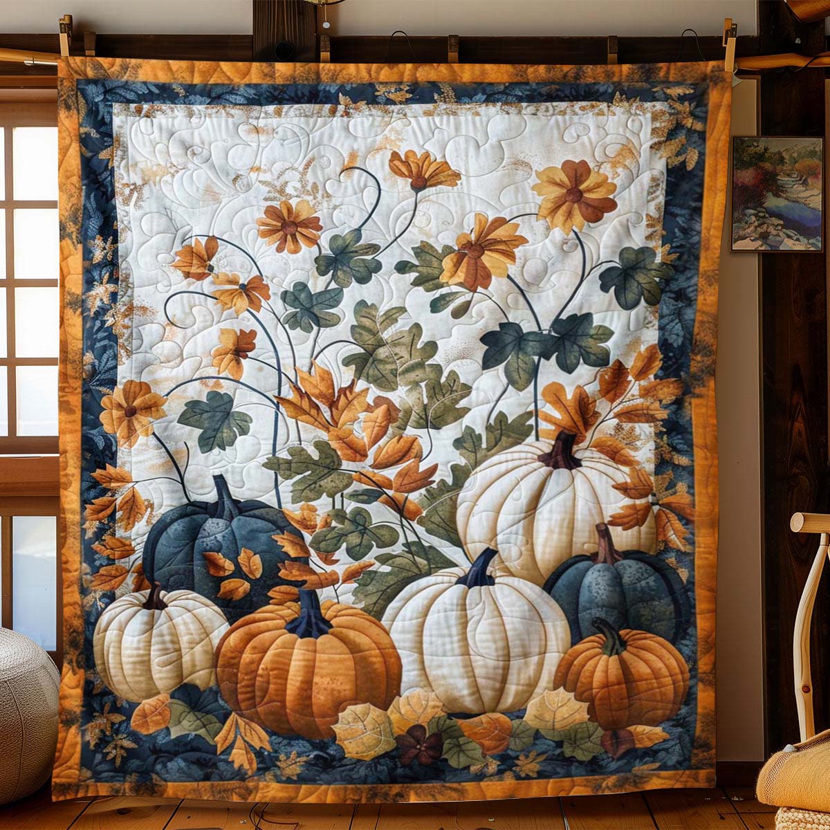 Garden Pumpkin Blanket - J067 - Premium Blanket