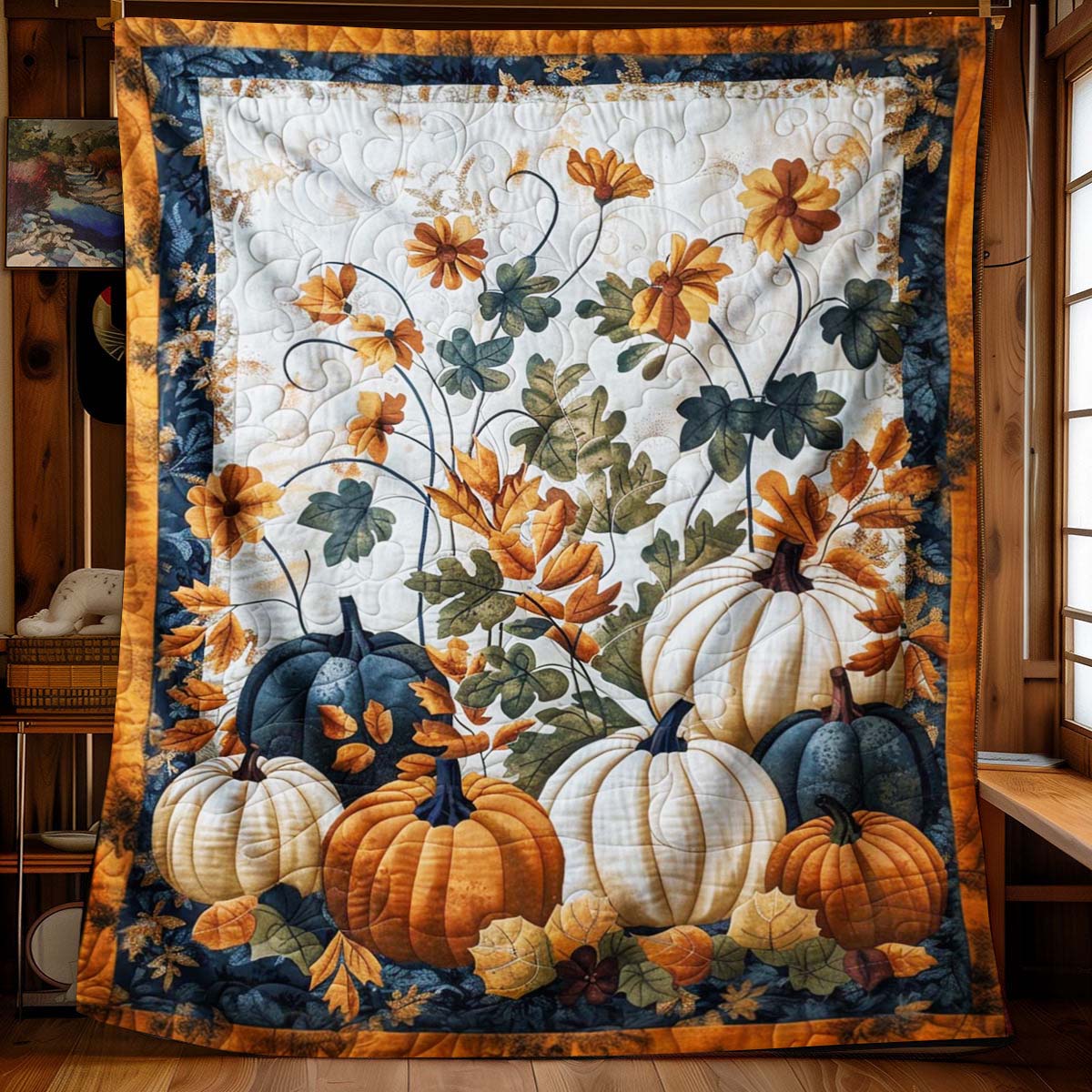 Garden Pumpkin Blanket - J067 - Premium Blanket