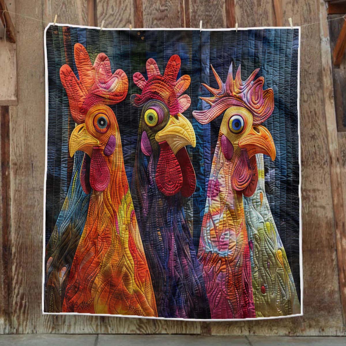 Whimsical Chickens Blanket - J070 - Premium Blanket