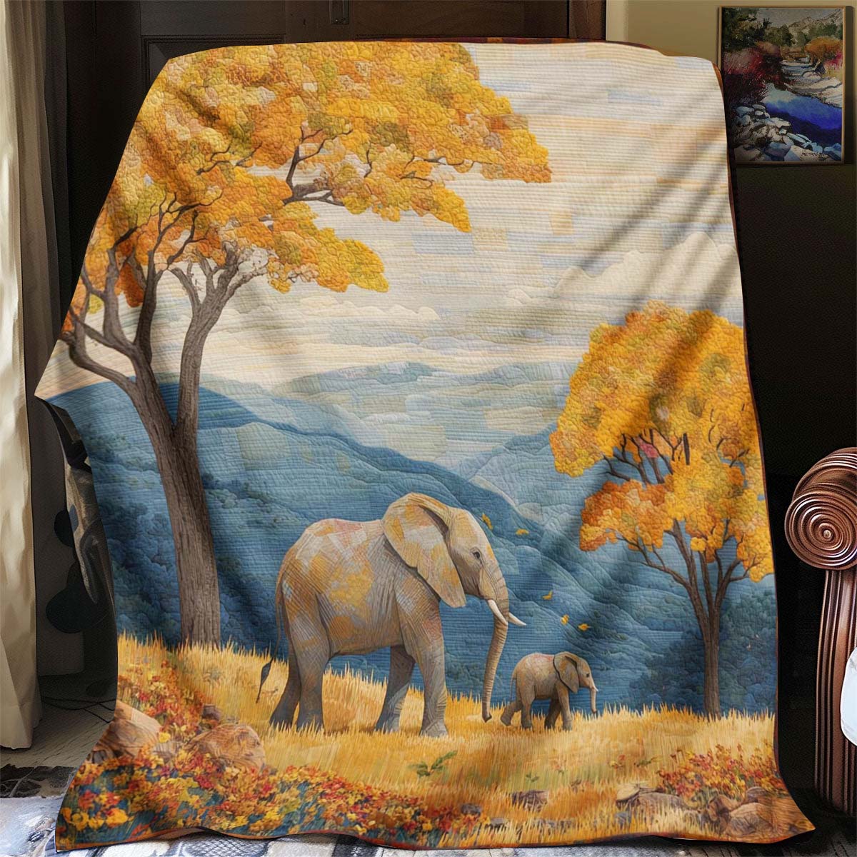 Savanna Elephant Blanket - J074 - Premium Blanket