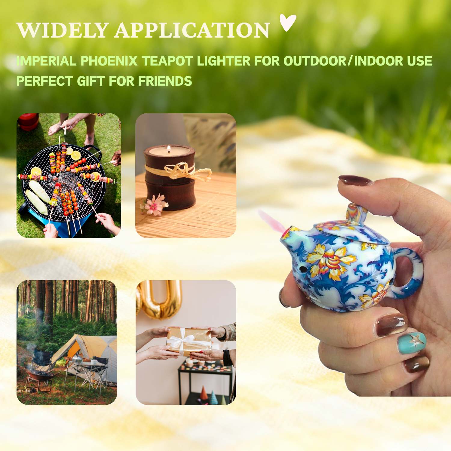 Teapot Windproof Butane Lighter (Butane Gas Not Included)