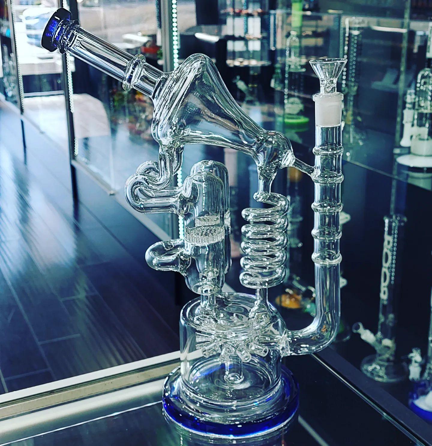 13" Stereo Microscope Spiral Coil Perc Recycler Oil Dab Rig