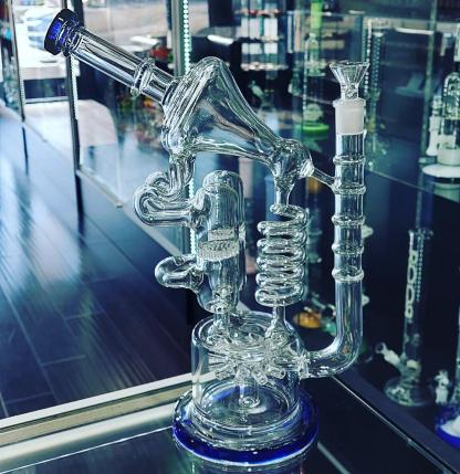 13" Stereo Microscope Spiral Coil Perc Recycler Oil Dab Rig