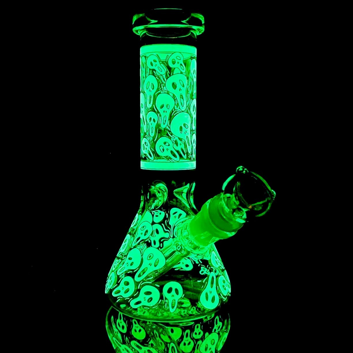 8" Ghost Beaker Bong (glow in the dark)