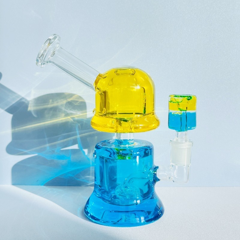 6.5" DuoTone Twilight Glow Glycerin Bong, Green/Blue