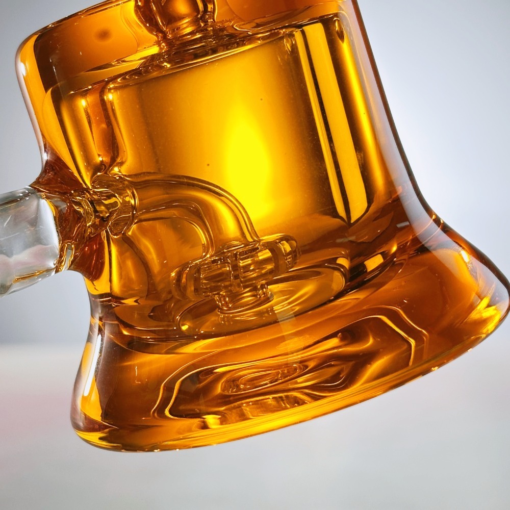 6.5" DuoTone Twilight Glow Glycerin Bong, Yellow/Orange