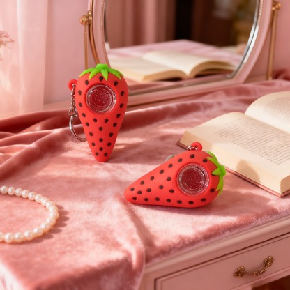3" Strawberry Keychain Silicone Pipe
