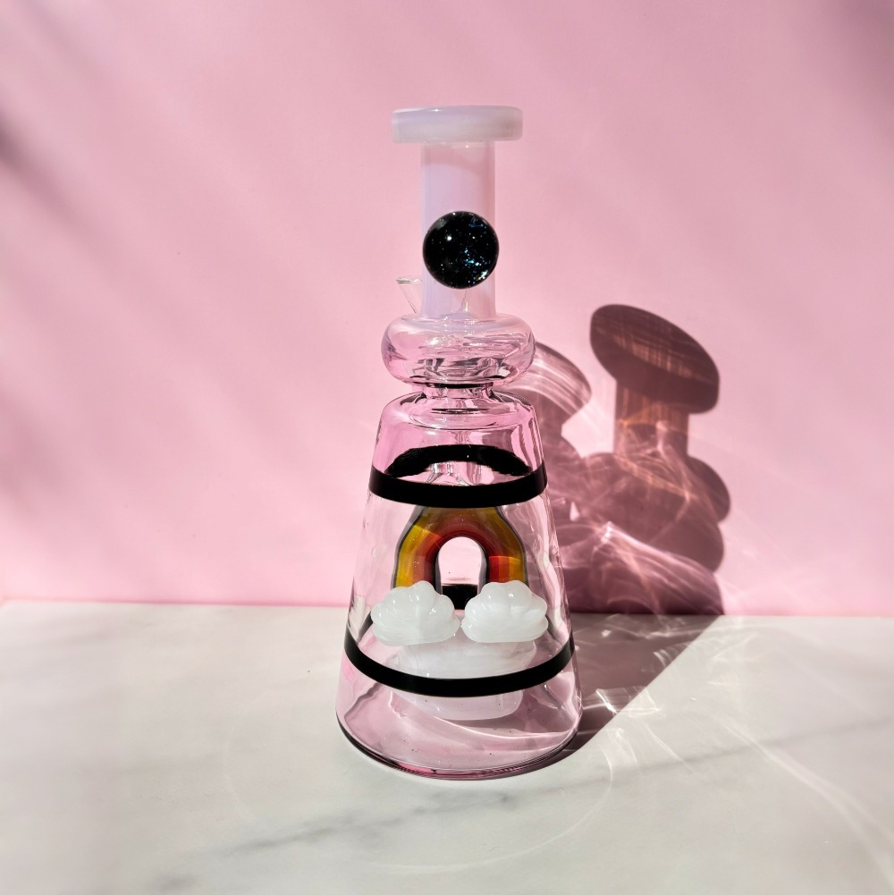 7" Cute Rainbow Pink Bong