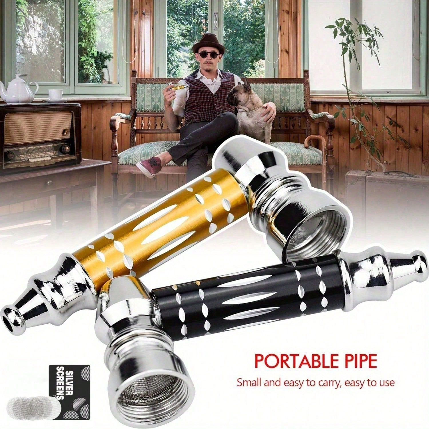 Stainless Sherlock Metal Pipe with Accessories