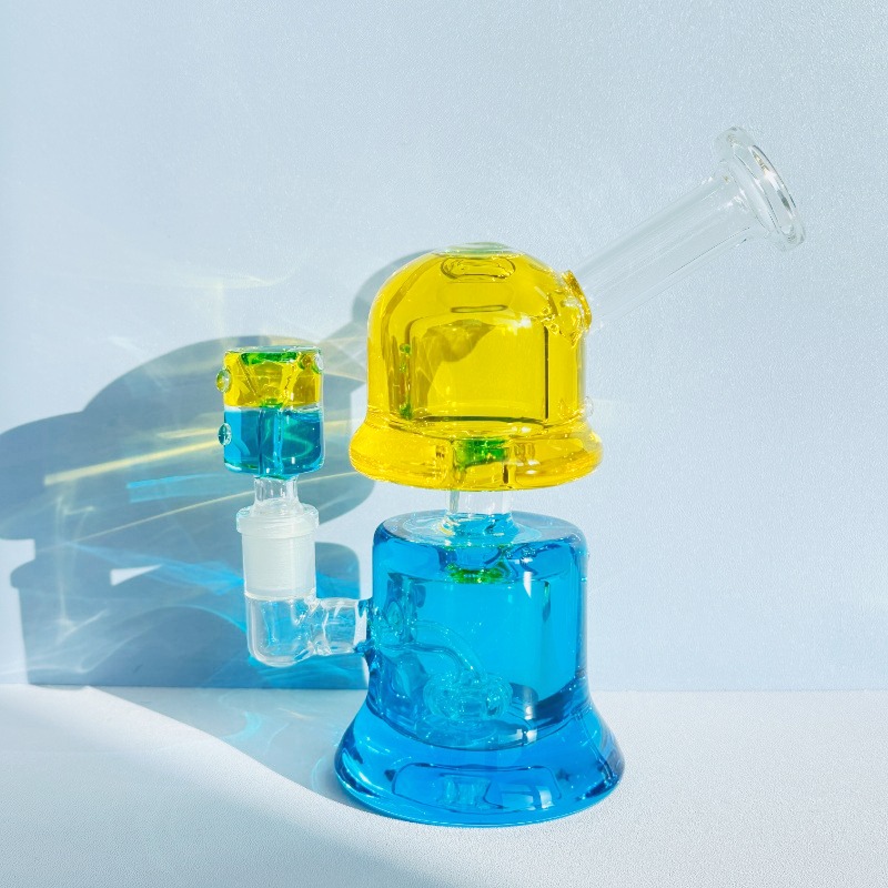 6.5" DuoTone Twilight Glow Glycerin Bong, Green/Blue