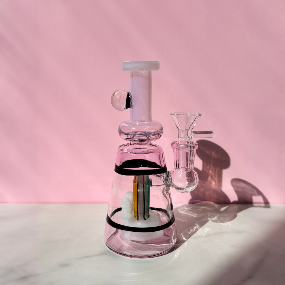 7" Cute Rainbow Pink Bong