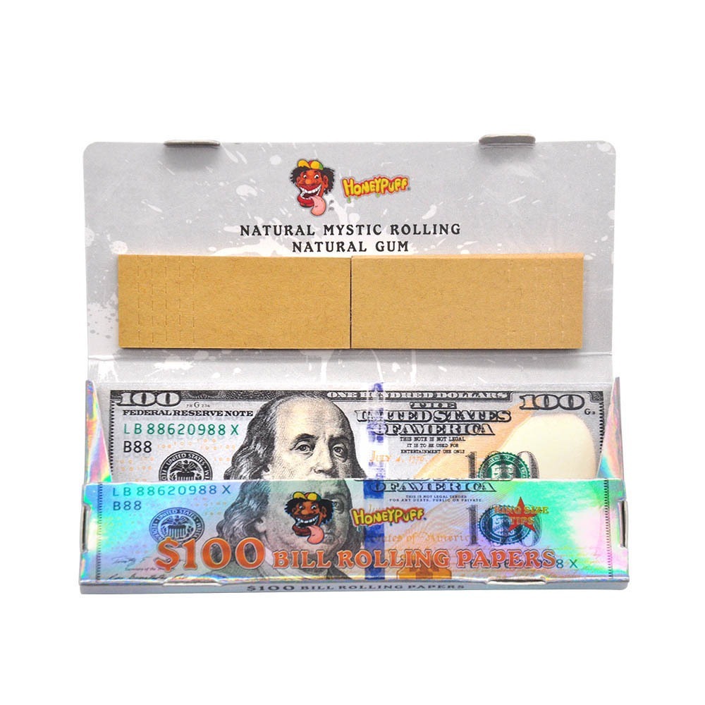 Honeypuff $100 Bill Rolling Papers with Tips (24-Pack)