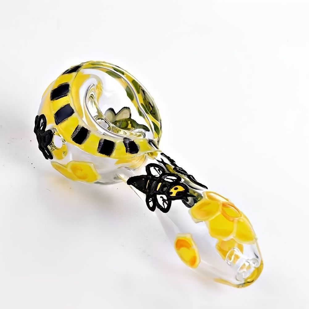 4" Bee Hand Pipe (glow in the dark)