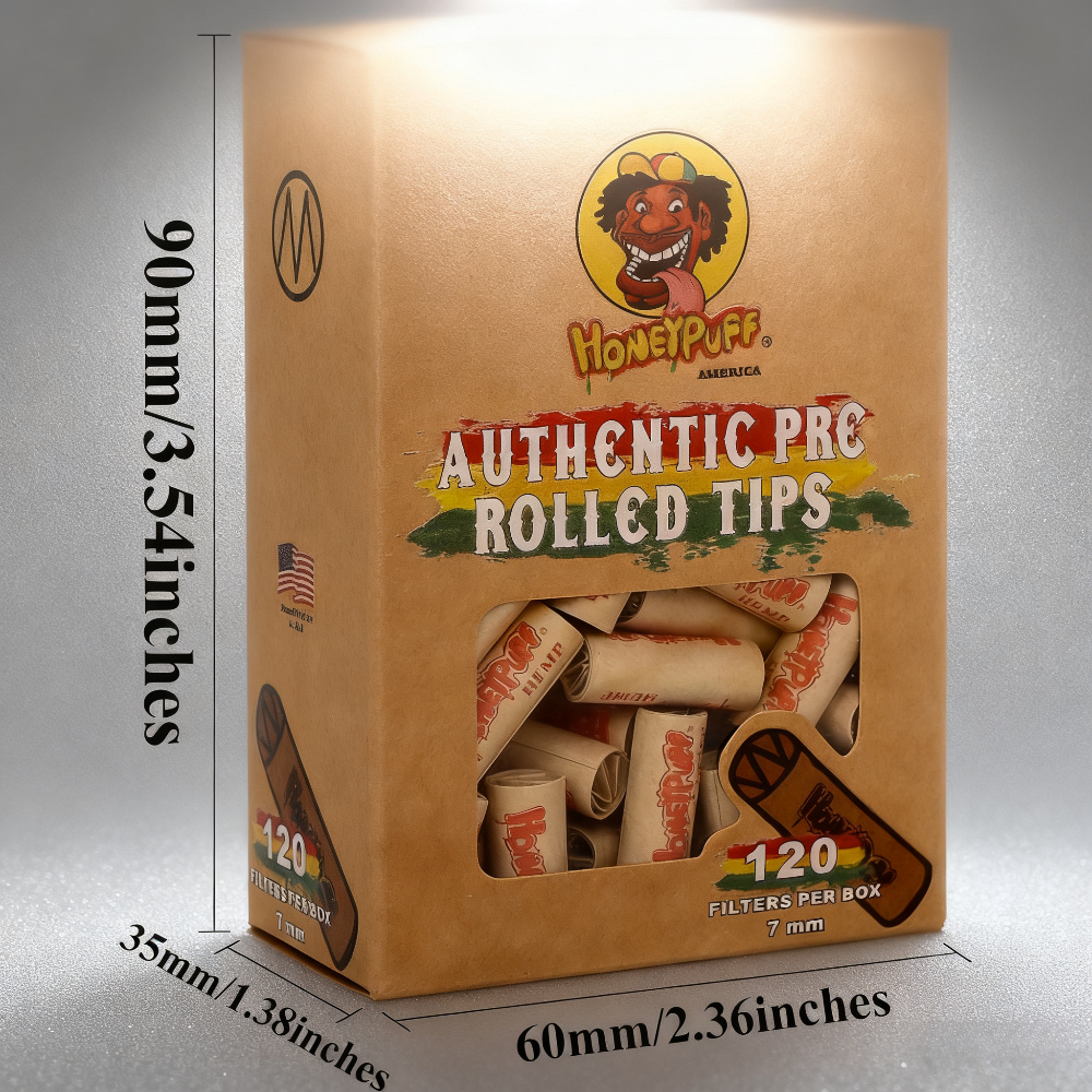 2-Pack 7mm Pre-rolled Cigarette Paper Filter Tips(240pcs Total)