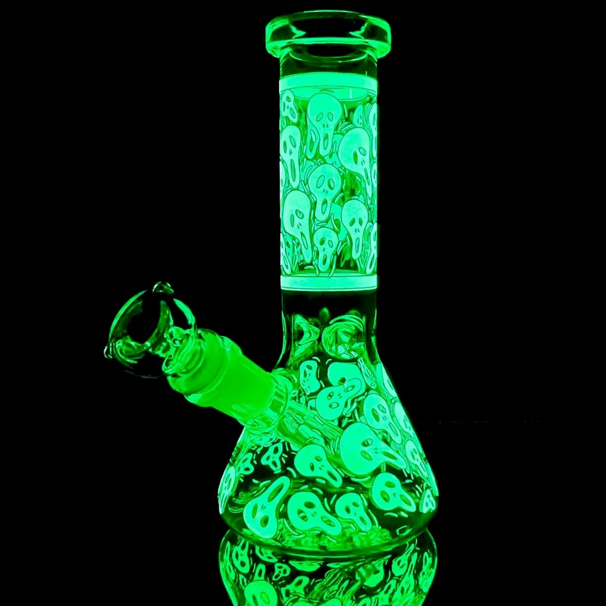 8" Ghost Beaker Bong (glow in the dark)