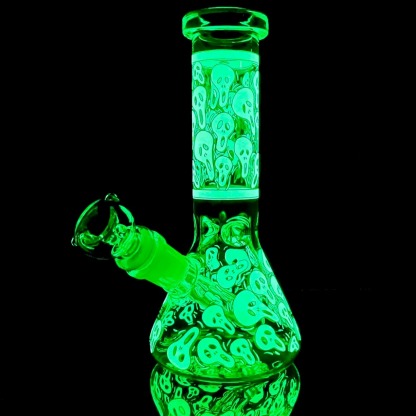 8" Ghost Beaker Bong (glow in the dark)