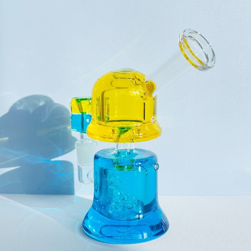 6.5" DuoTone Twilight Glow Glycerin Bong, Green/Blue