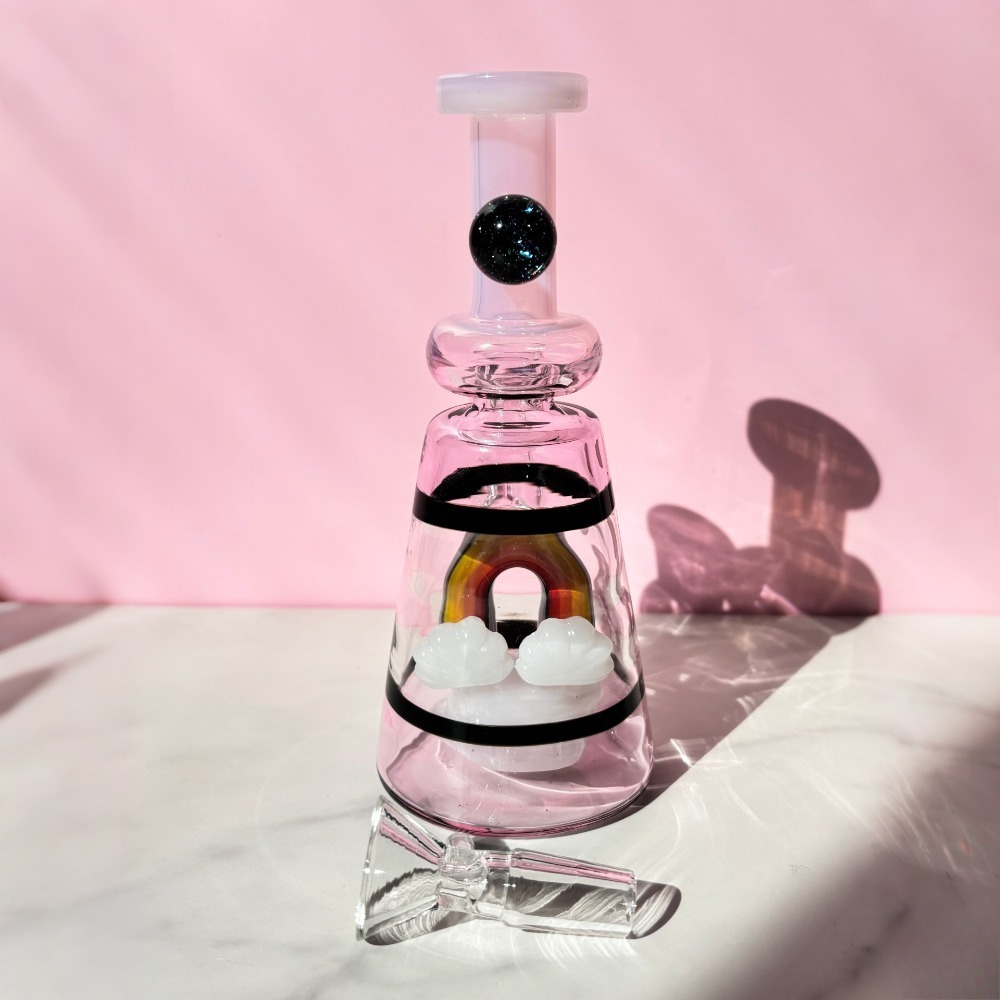 7" Cute Rainbow Pink Bong