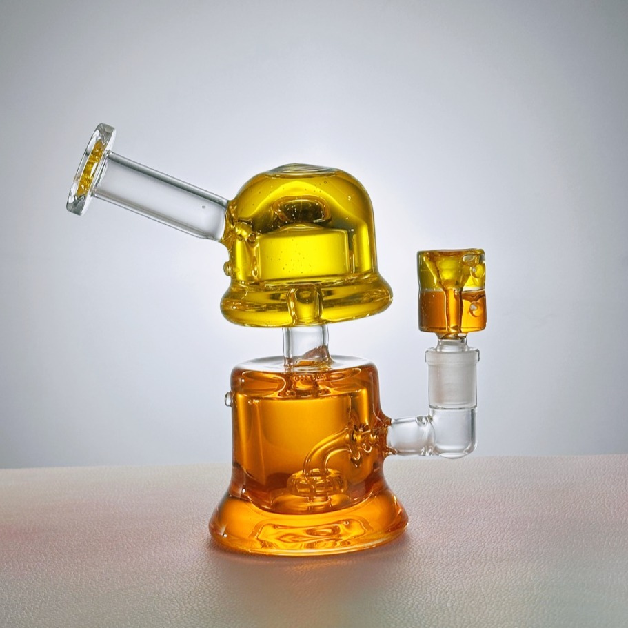 6.5" DuoTone Twilight Glow Glycerin Bong, Yellow/Orange