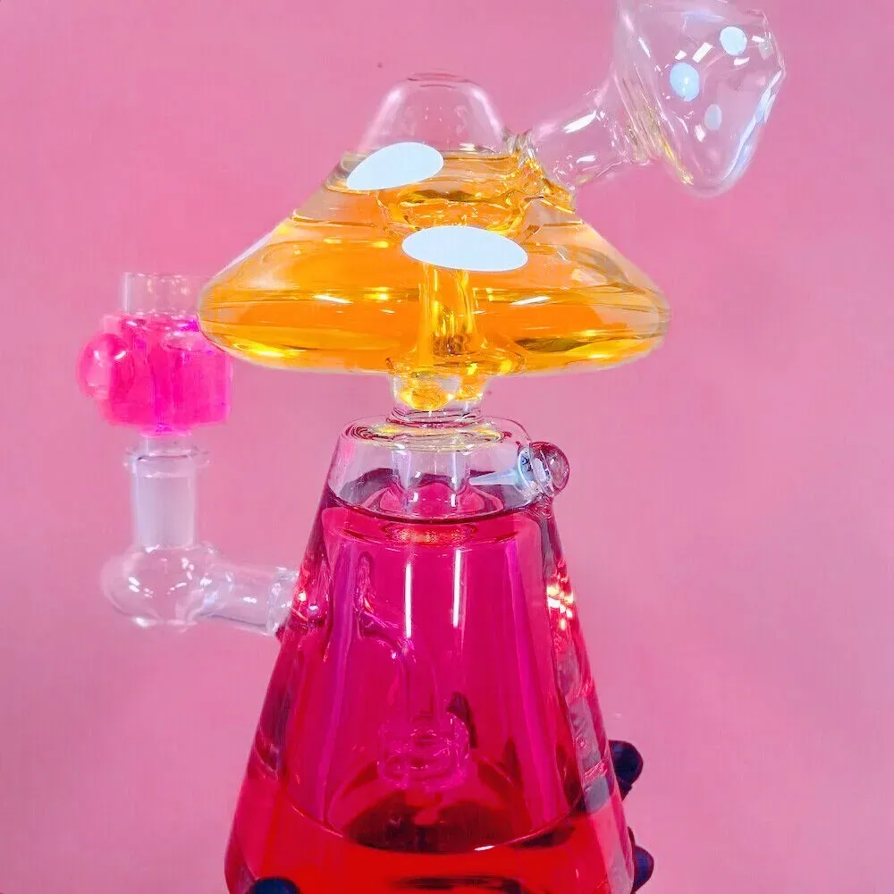 8" Glycerin Mushroom Bong (glow in the dark)