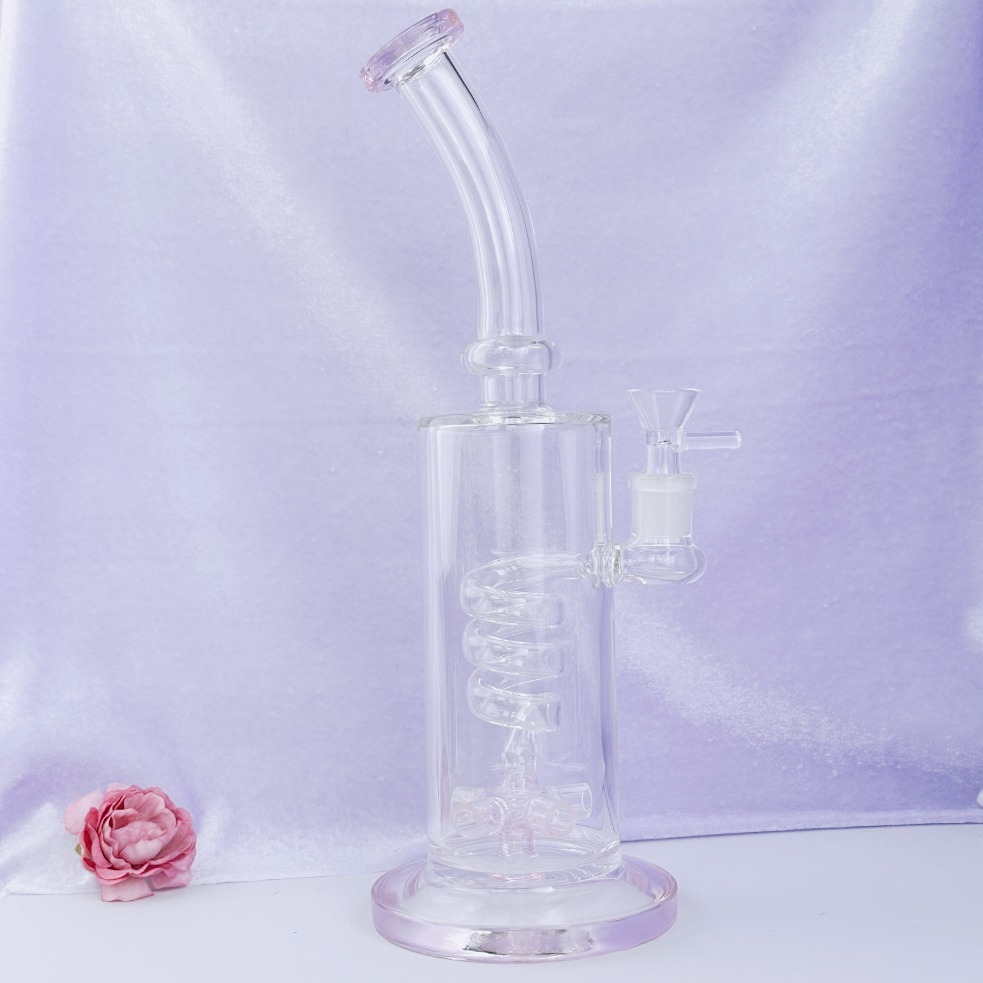 12" Pink Twisted Coil Bong
