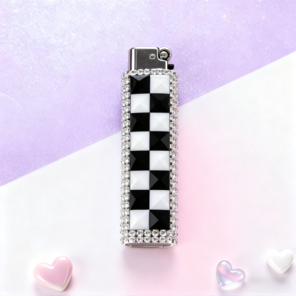 Diamond-inset Windproof Refillable Butane Lighter (Butane Gas Not Included)