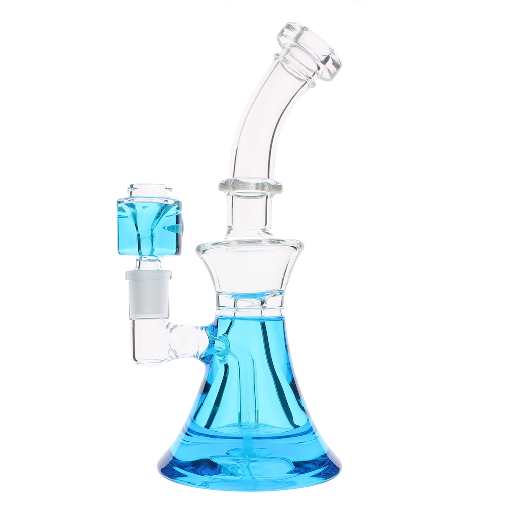7" Showerhead Glycerin Bong (with glycerin bowl), Blue