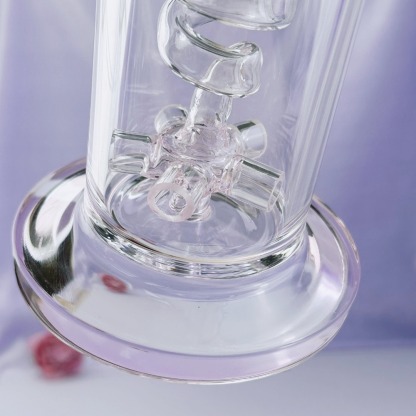 12" Pink Twisted Coil Bong