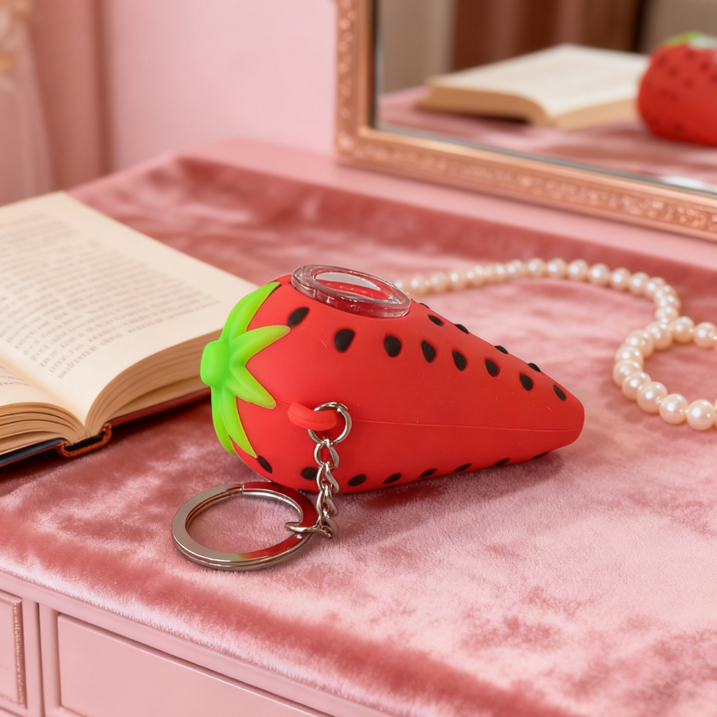 3" Strawberry Keychain Silicone Pipe