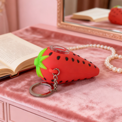 3" Strawberry Keychain Silicone Pipe