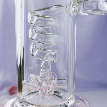 12" Pink Twisted Coil Bong