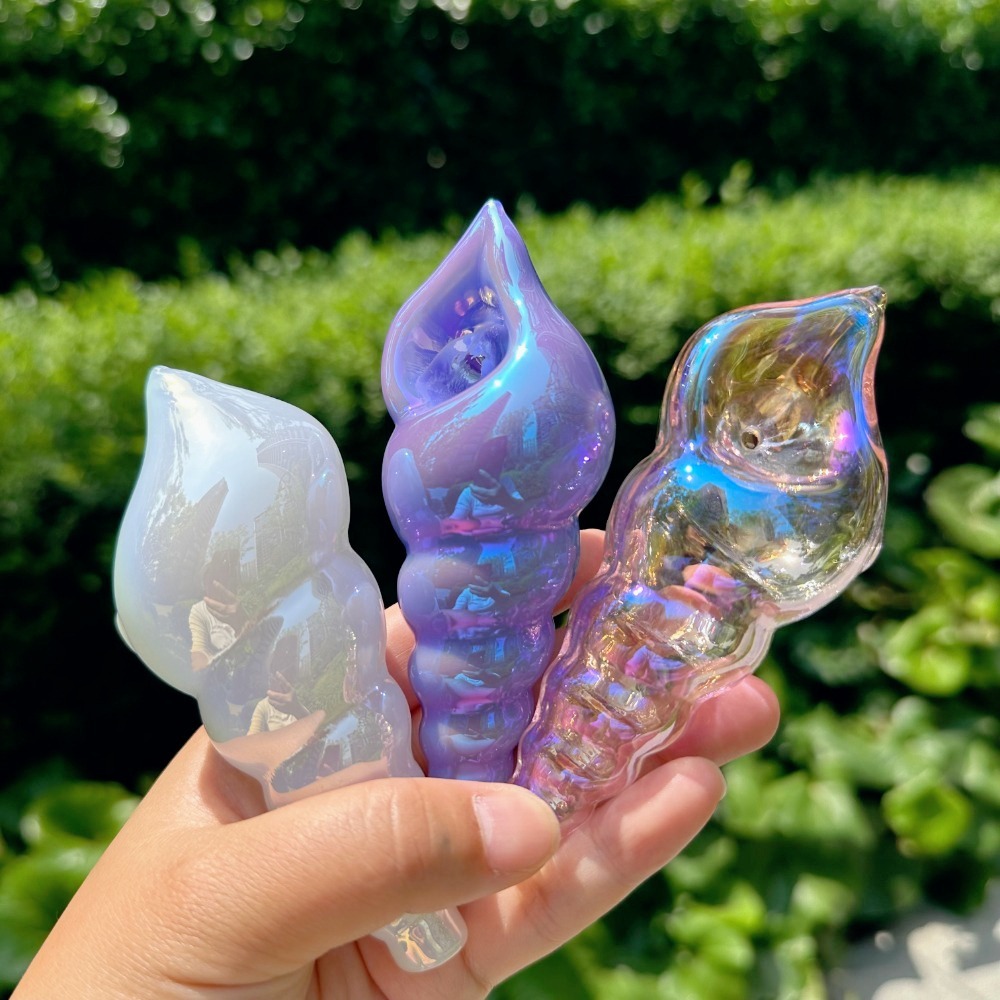 4.3" Iridescent Seashell Hand Pipe