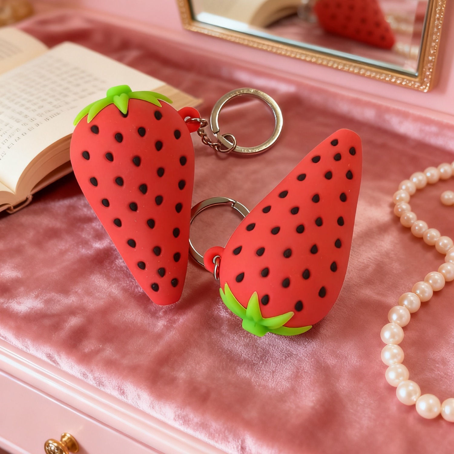 3" Strawberry Keychain Silicone Pipe