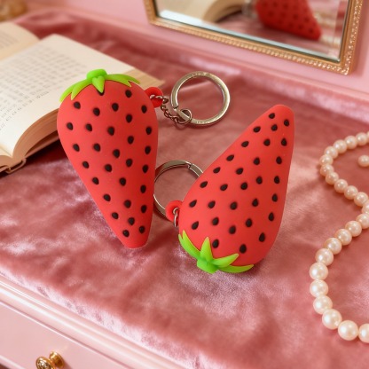 3" Strawberry Keychain Silicone Pipe
