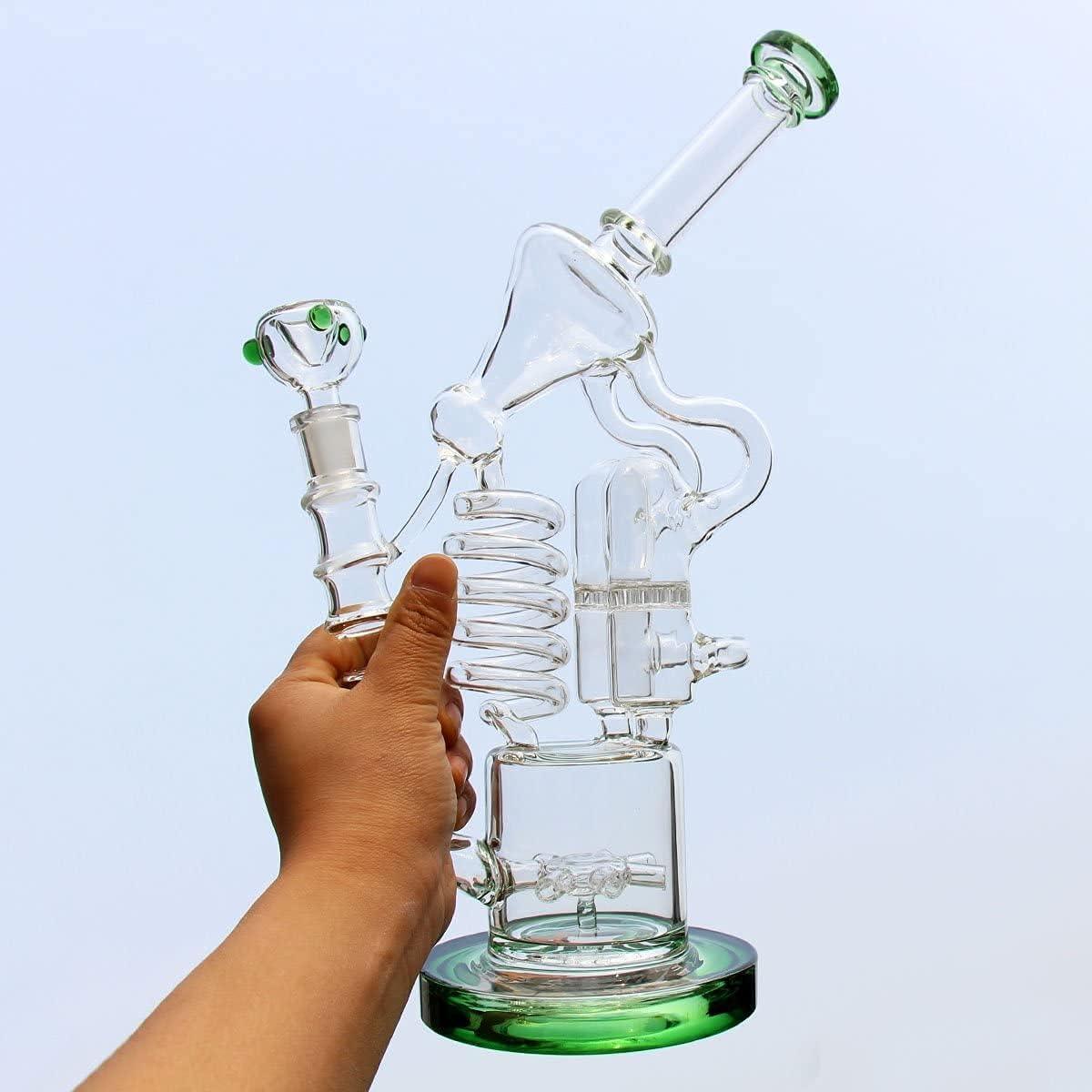 13" Stereo Microscope Spiral Coil Perc Recycler Oil Dab Rig