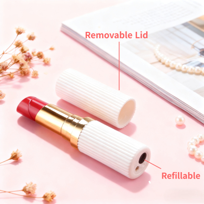 Elegant White Lipstick Windproof Butane Lighter (Butane Gas Not Included)